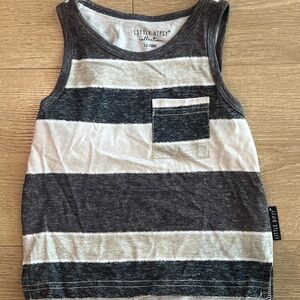 Little Bipsy Kids Tank Top - Charcoal and Cream Stripes